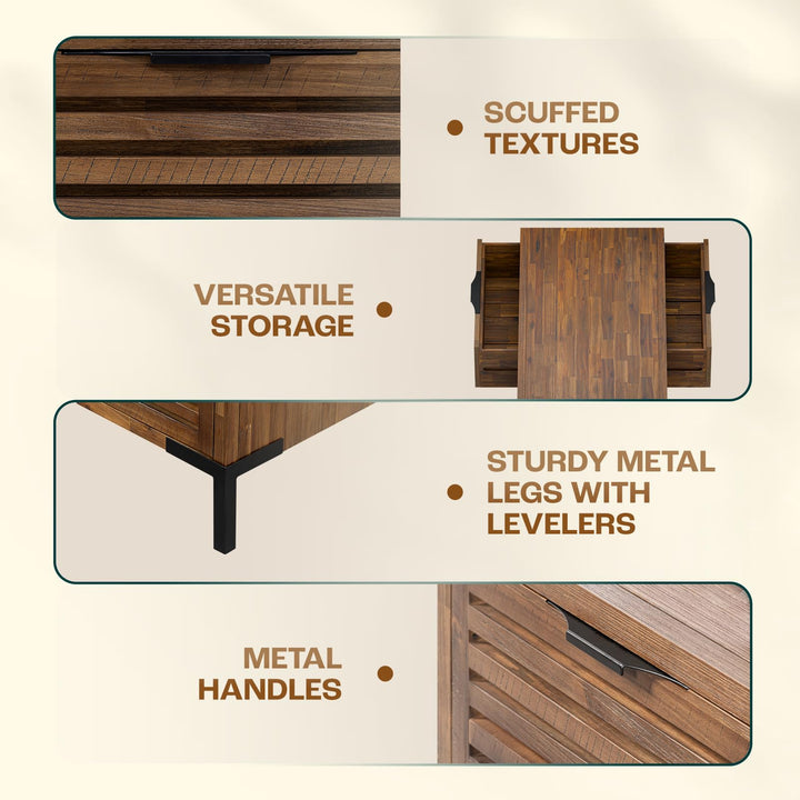 Millie coffee table, featuring rustic chestnut finish and living room table, for a seating area