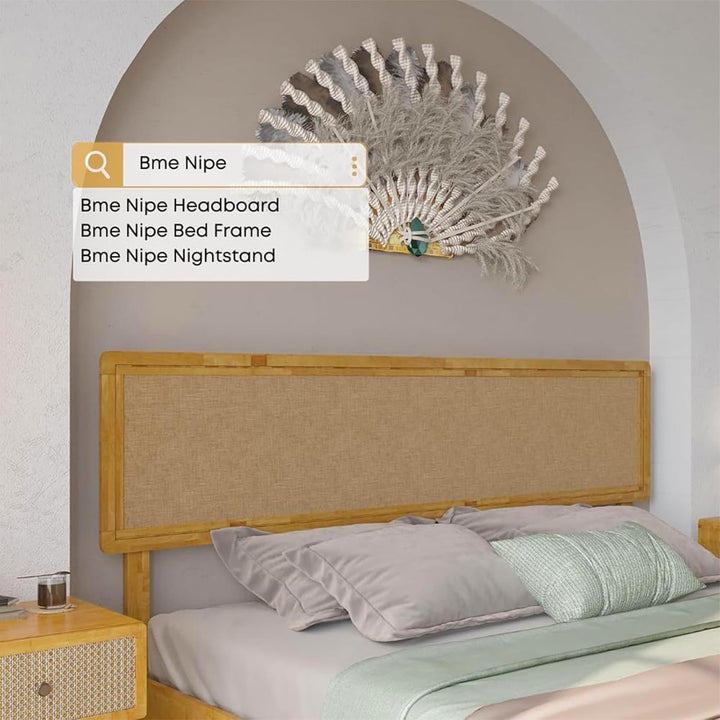 Nipe king platform bed frame with headboard for everyday bedroom use
