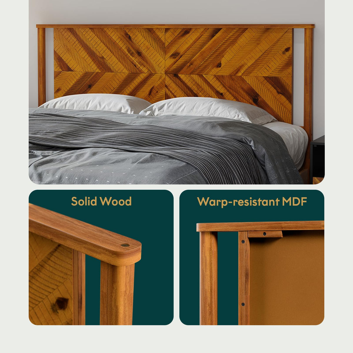 Vivian king bed headboard for a coordinated bedroom