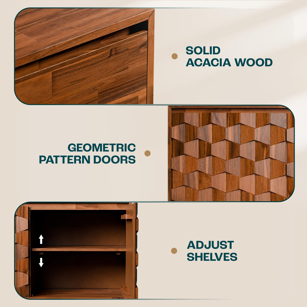 Georgina sideboard cabinet with dark chocolate finish and dining or living room storage; for home organization
