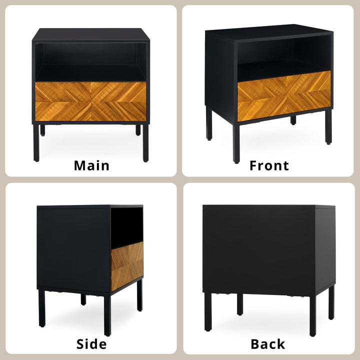 Vivian 1-drawer nightstand with bedside storage for lamps and books