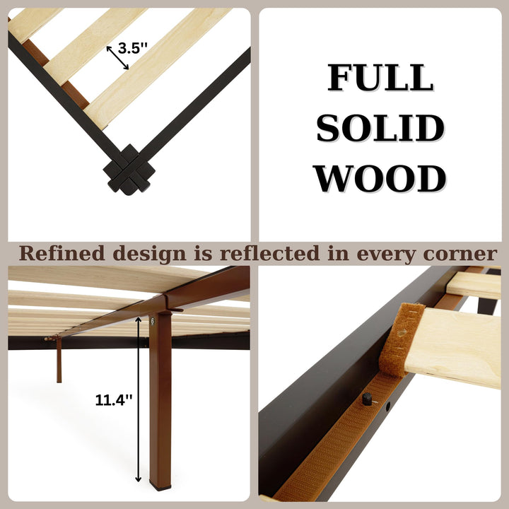 Chalipa king platform bed frame designed with headboard- design and black finish for a coordinated sleep space