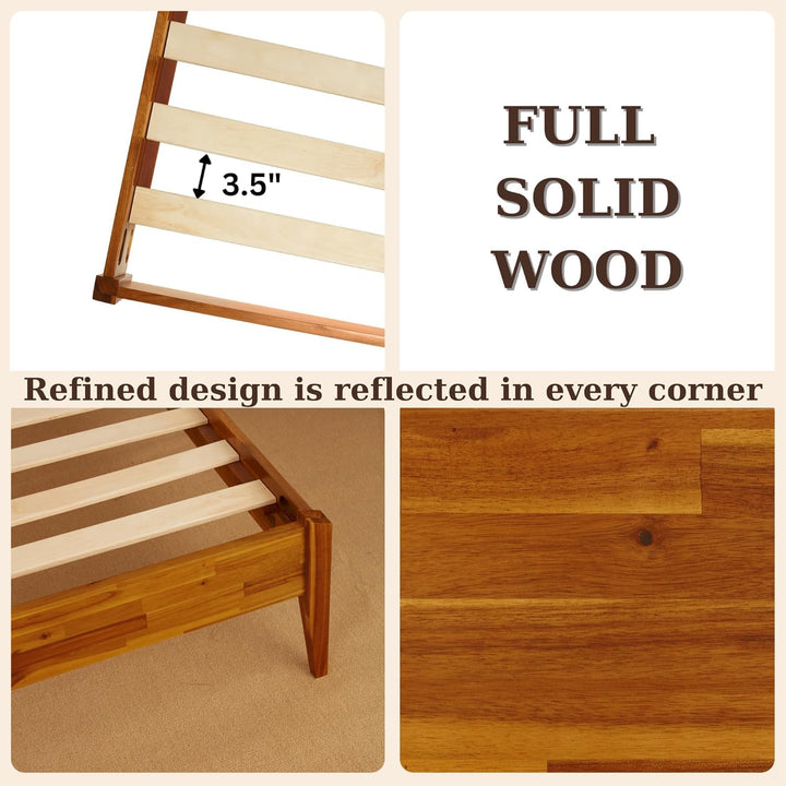 Selina king platform bed frame with caramel finish for everyday bedroom use