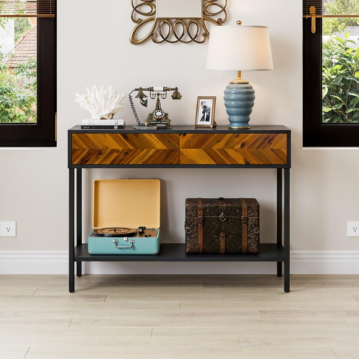 Vivian console table, featuring 2-drawer and entryway table, for entryway storage