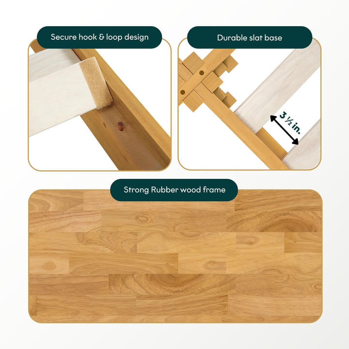 Chalipa twin platform bed frame designed with light natural finish for a coordinated sleep space