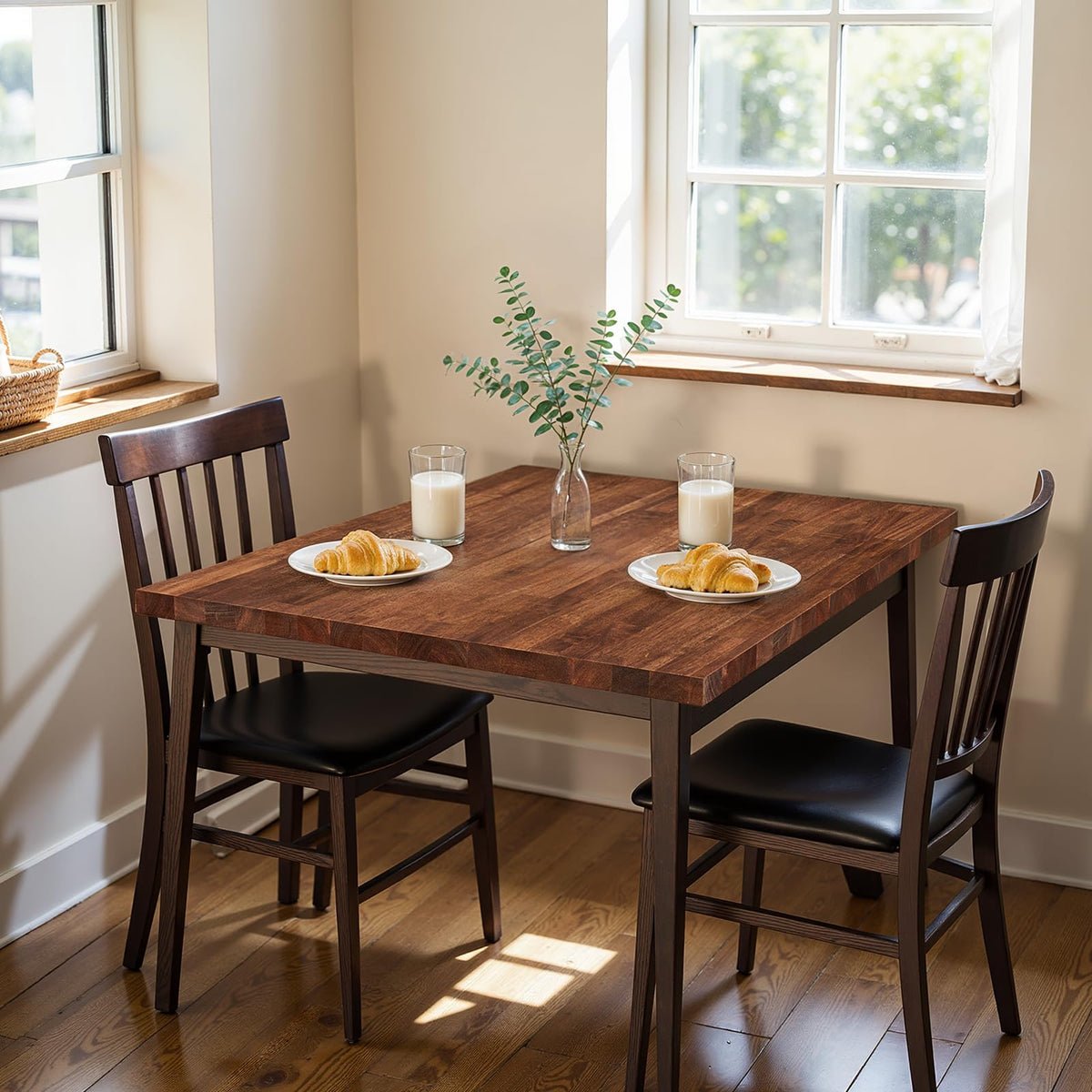 Hevea wood countertop designed with 4 ft x 36 in x 1.5 in and dark walnut finish for countertop projects