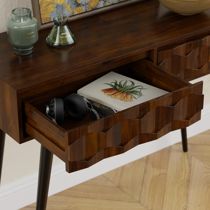 Georgina console table designed with walnut finish and entryway table for home organization