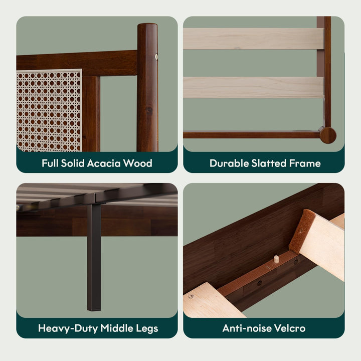Oliver king platform bed frame with walnut finish for everyday bedroom use