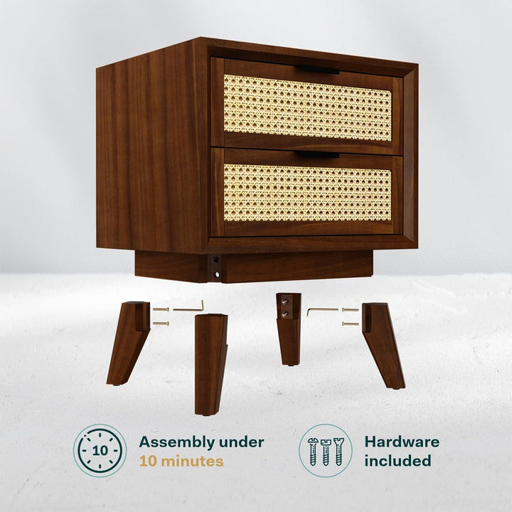 Jasper side table designed with dark chocolate finish and sofa-side or bedside table for living room placement