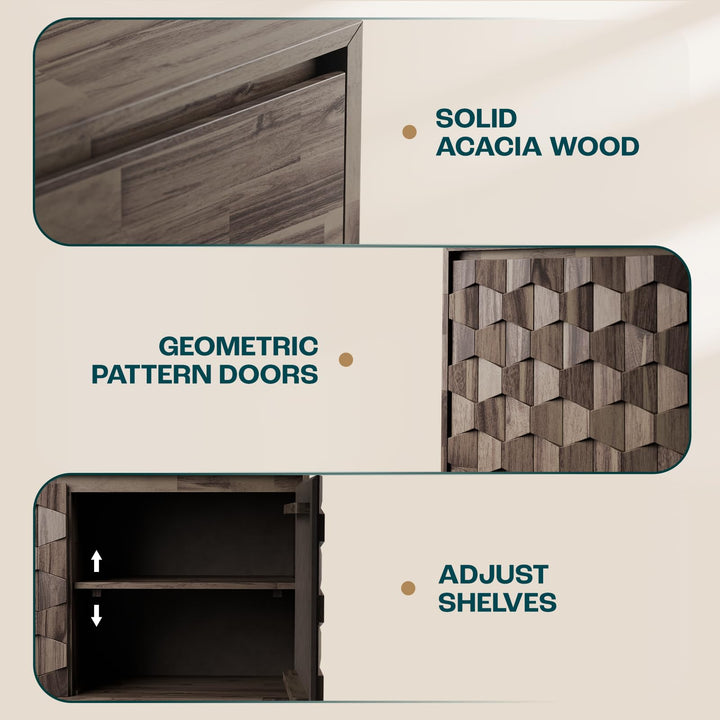 Georgina sideboard cabinet with mocha finish and dining or living room storage; for home organization
