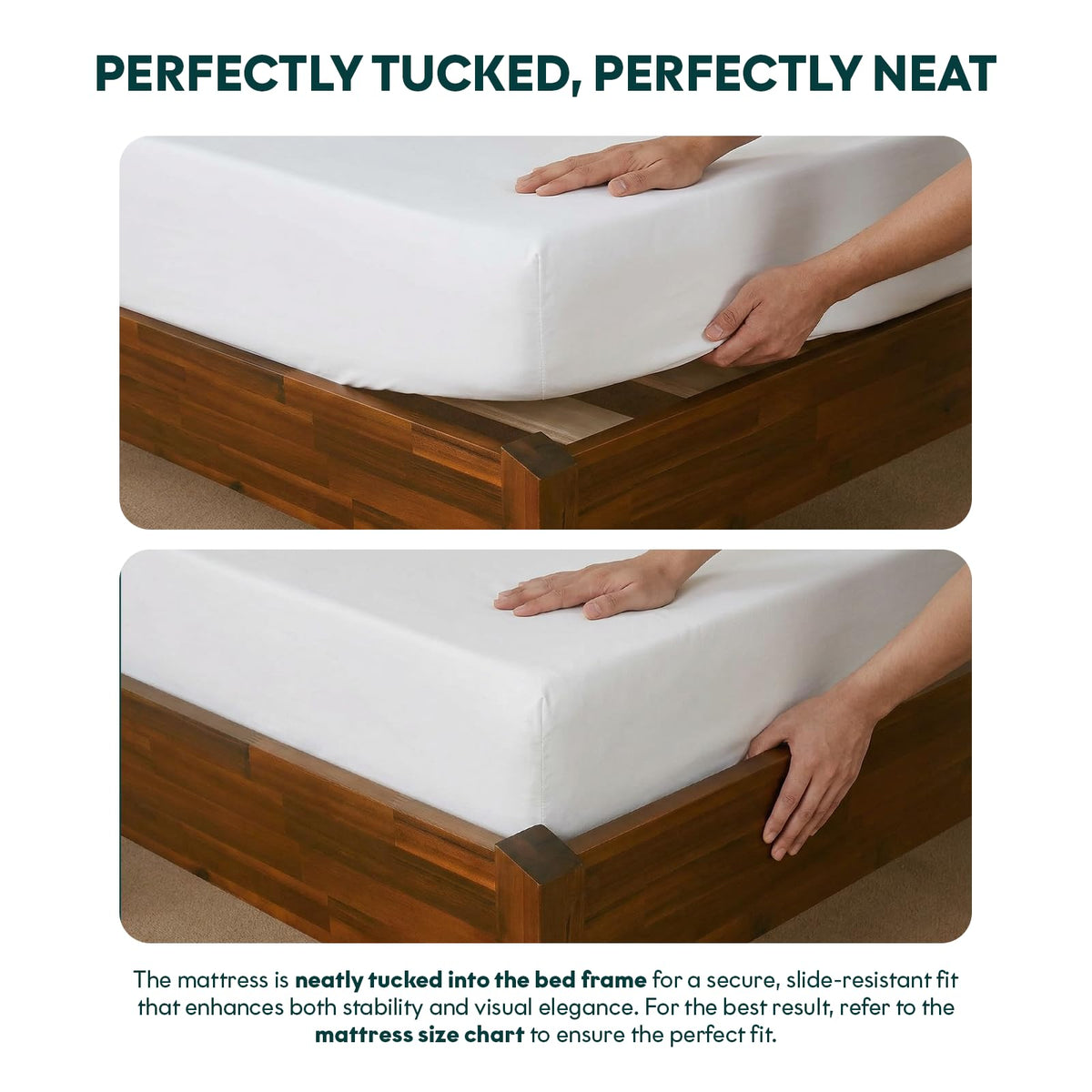Dinkee king platform bed frame designed with headboard- design and dark chocolate finish for bedroom placement