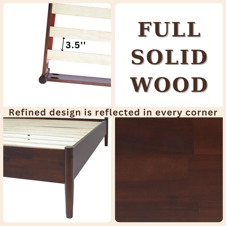 Oliver queen platform bed frame with walnut finish for everyday bedroom use
