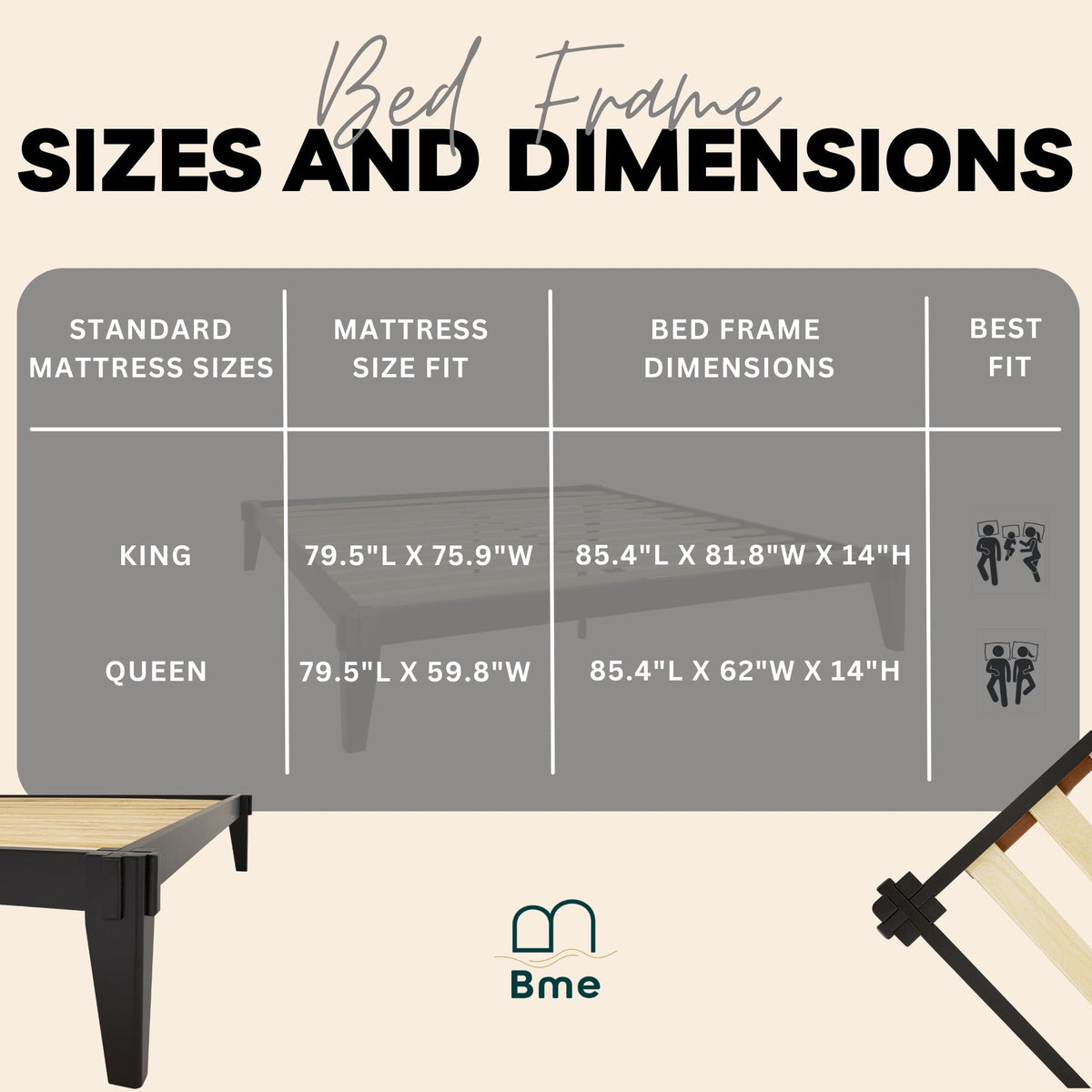 Chalipa king platform bed frame with headboard- design and black finish for everyday bedroom use