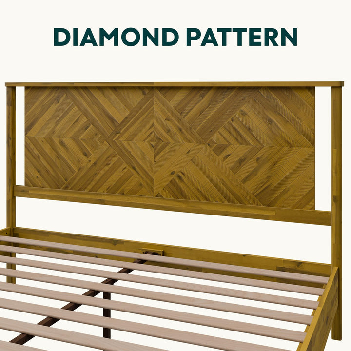 Ethan king platform bed frame designed with headboard for a coordinated sleep space