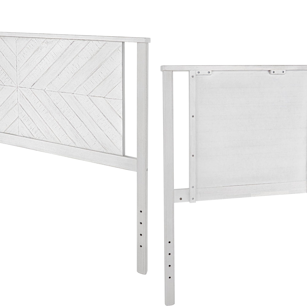 Vivian queen bed headboard with rustic white finish; for bedroom furniture