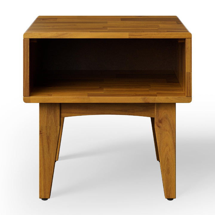 Catherine nightstand with dark chocolate finish and bedside storage; for bedside essentials