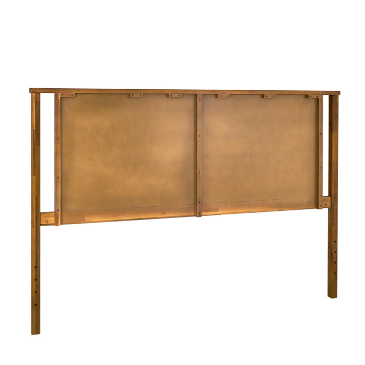 Ethan king bed headboard with rustic dark brown finish; for bedroom furniture