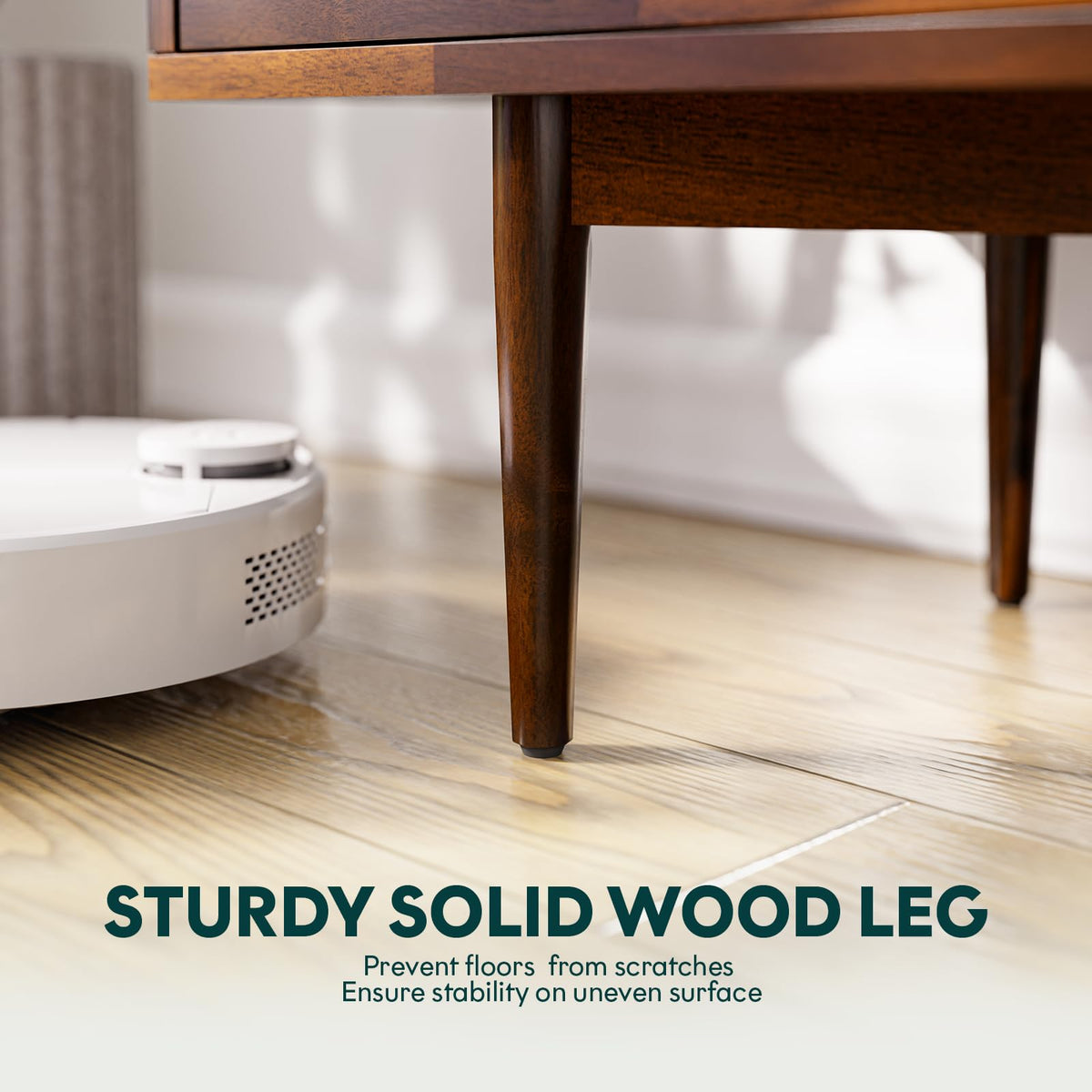 Oliver TV stand with walnut finish and media storage for entertainment devices
