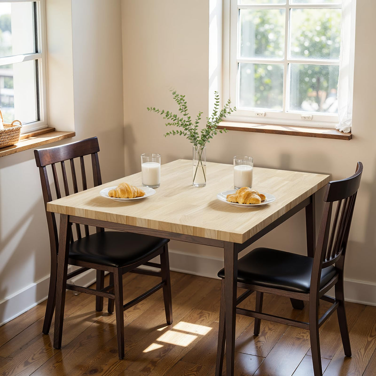 Hevea wood countertop designed with 4 ft x 36 in x 1.5 in for countertop projects