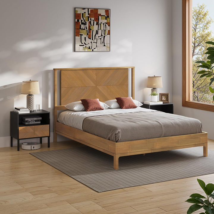 Vivian 1-drawer nightstand with rustic seadrift finish and bedside storage for a tidy bedside area