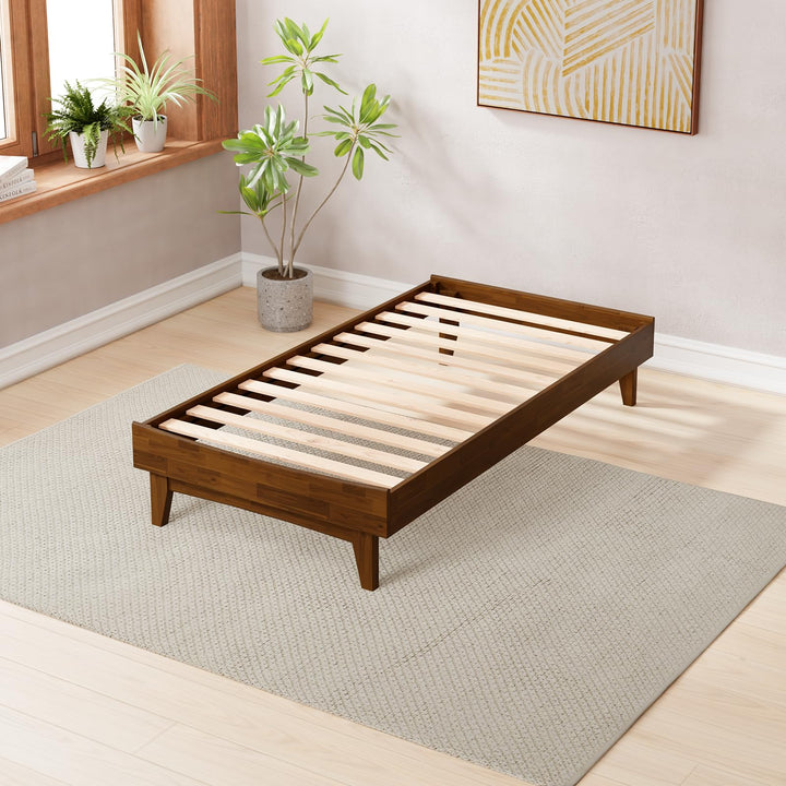 Catherine full platform bed frame with dark chocolate finish for a complete bed arrangement