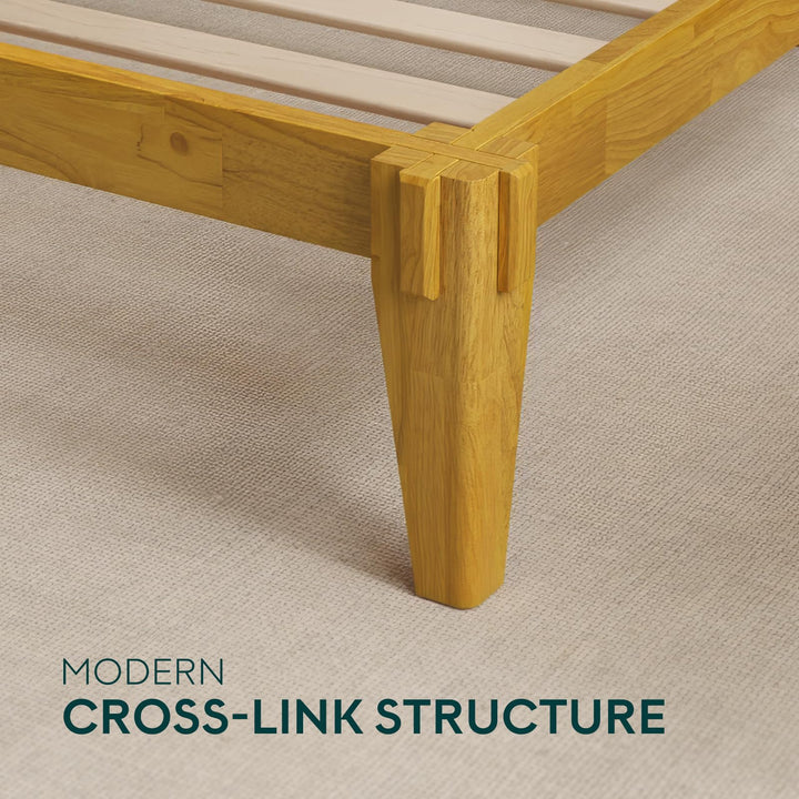 Chalipa queen platform bed frame designed with headboard- design and white finish for a coordinated sleep space