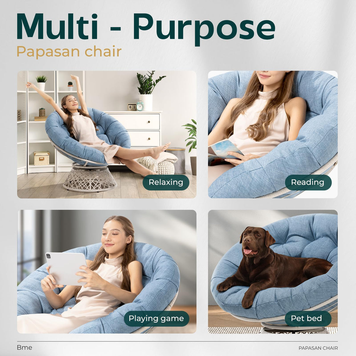 Papasan chair, featuring serene oasis cushion and white frame, for a lounge area