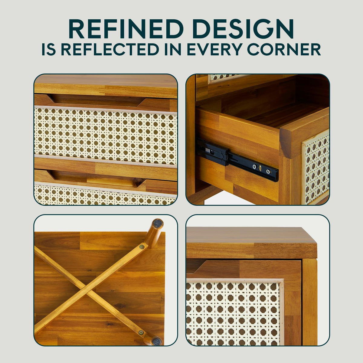Oliver 2-drawer nightstand designed with caramel finish and bedside storage as a bedside table