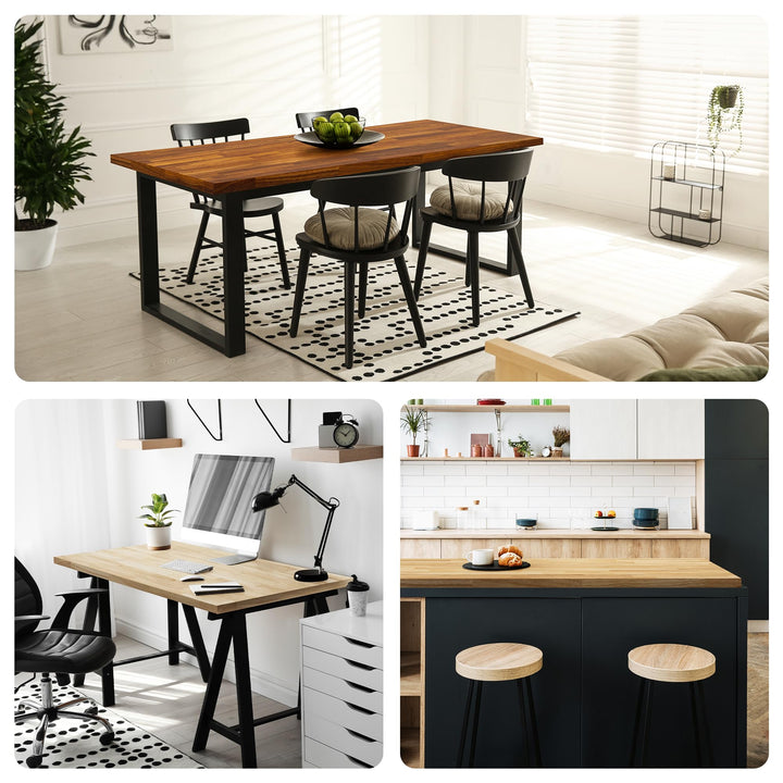Hevea wood desktop countertop designed with 5 ft x 30 in x 1.5 in for countertop projects