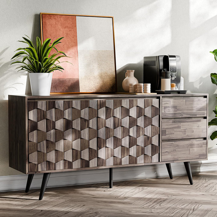 Georgina sideboard cabinet with mocha finish and dining or living room storage for dining room storage