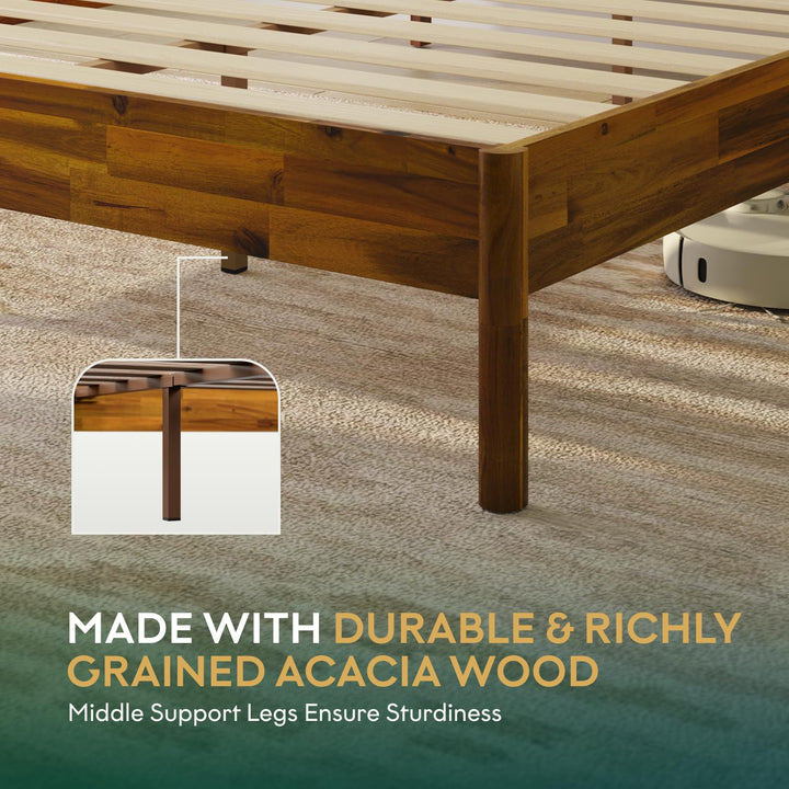 Aurelia king platform bed frame with caramel finish for everyday bedroom use