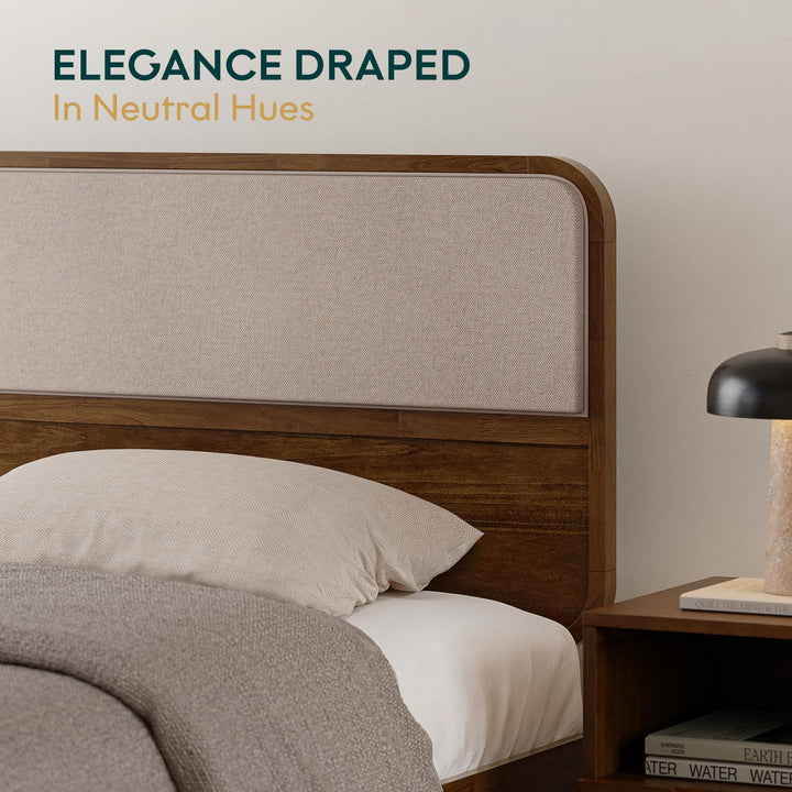 Calista king platform bed frame with chestnut finish for everyday bedroom use