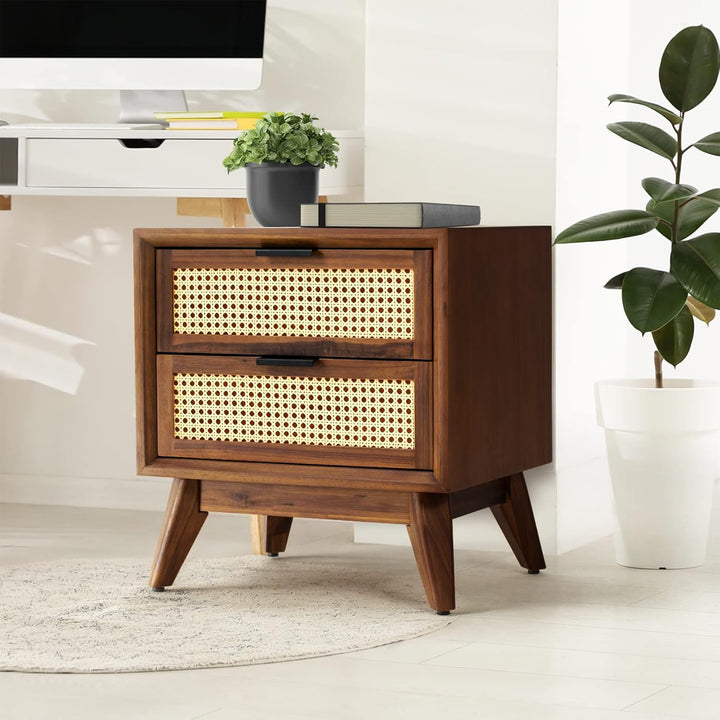 Jasper side table with dark chocolate finish and sofa-side or bedside table for sofa-side use