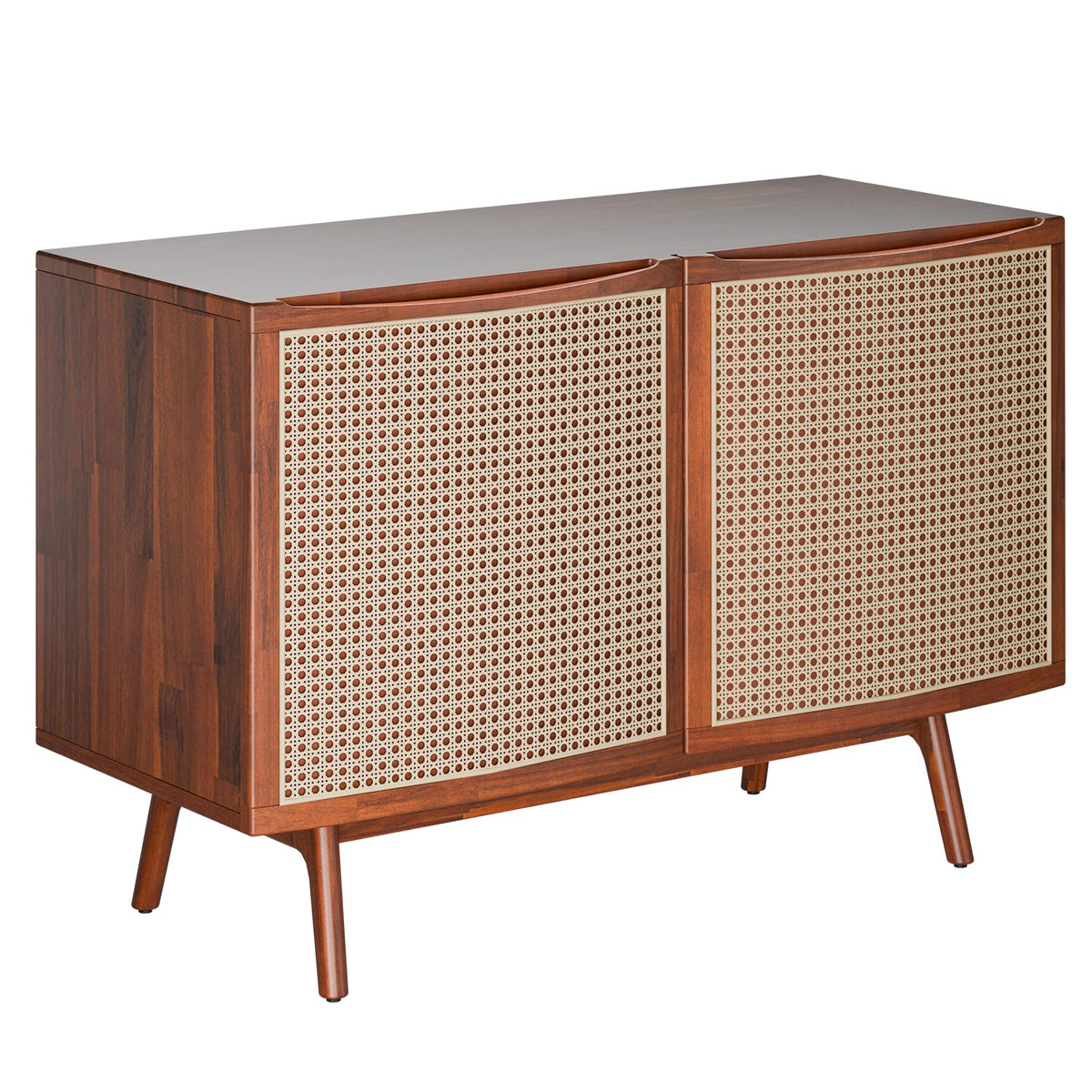 Nancy 2-door storage cabinet with dark chocolate finish and living or dining room storage for dining-area use