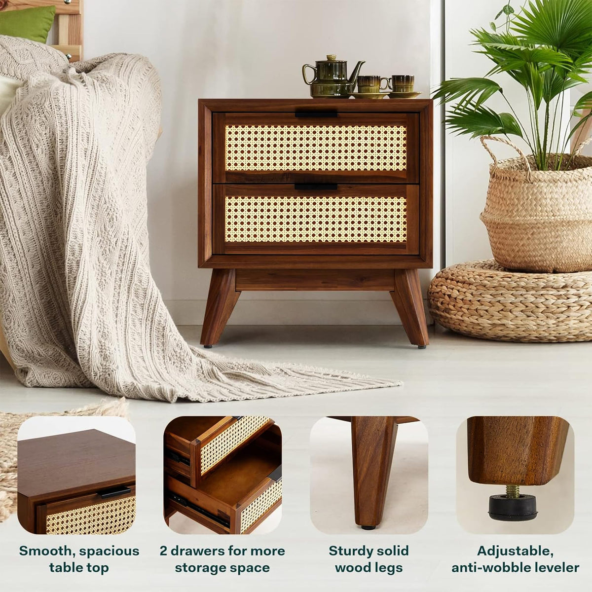 Jasper side table, featuring dark chocolate finish and sofa-side or bedside table, for compact surface space