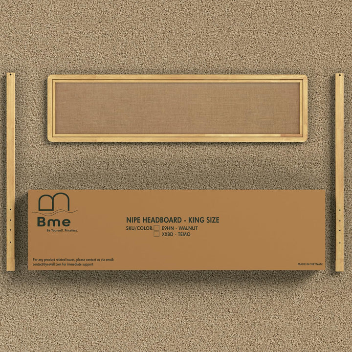 Nipe king bed headboard for a finished bed setup