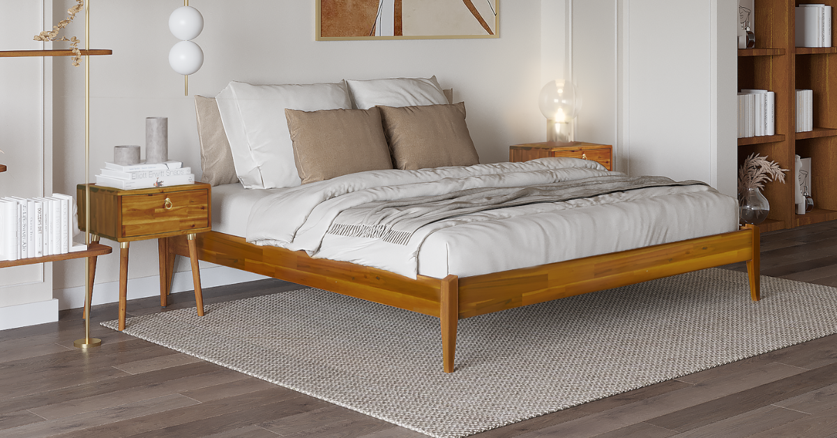 Bme Dinkee King Bed Frame Wood 15 Inch