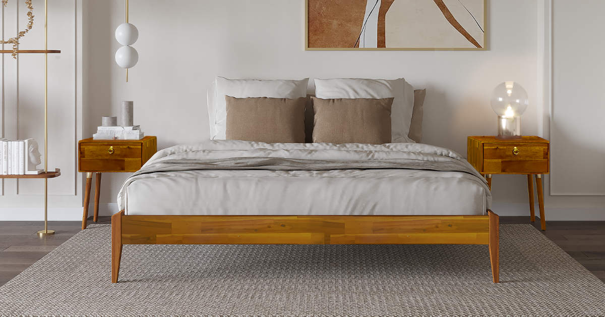 Bme Dinkee King Bed Frame Wood 15 Inch